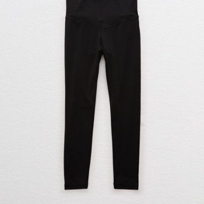 Aerie Real Me Cropped High Waisted Legging Womens True Black