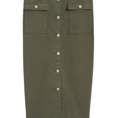 Denim Utility Midi Skirt