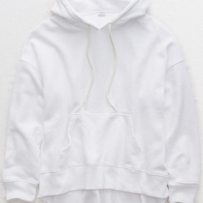 Aerie Weekend Oversized Hoodie Womens White