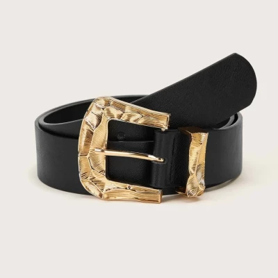 Textured Metal Buckle Belt