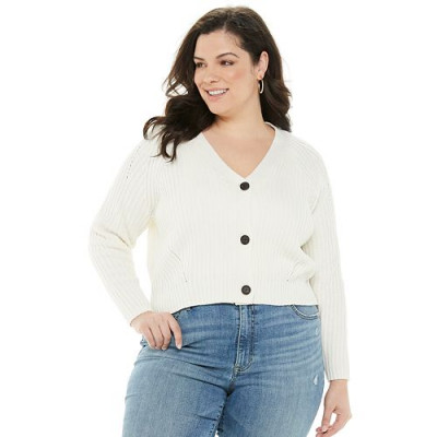 Plus Size EVRIÃ¢â€žÂ¢ Button-Front Raglan Cardigan