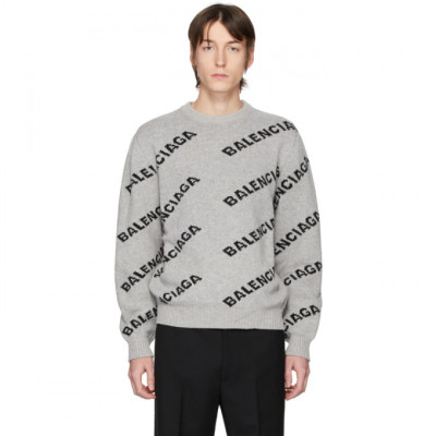 Balenciaga Grey and Black All Over Logo Sweater