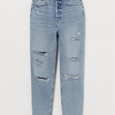 H & M - Slim Mom High Ankle Jeans - Blue