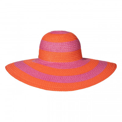 Womens Eric Javits Stripe Squishee Floppy Sun Hat - Pink