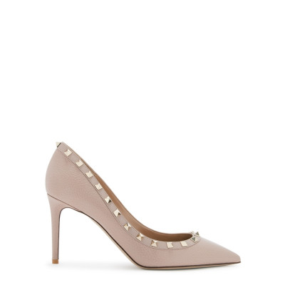 Valentino Valentino Garavani Rockstud 85 Blush Leather Pumps
