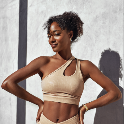 Golden Himalaya Crocodile Sport Bra