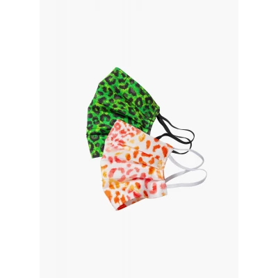 LEOPARD COTTON FACE MASK, SET OF 2