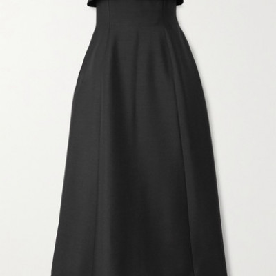 The Row - Dario Strapless Mohair And Wool-blend Maxi Dress - Black