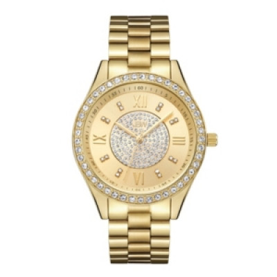 Jbw Womens Mondrian Diamond (1/6 ct.t.w.) 18k Gold Plated Stainless Steel Watch 37mm