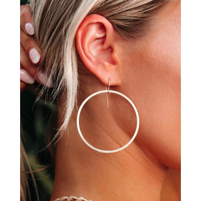 MEGHAN BO DESIGNS - BRUSHED GOLD HOOP EARRINGS