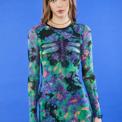 Antisocial Dragonfly Mesh Dress