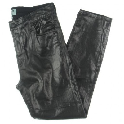 Agolde Womens Sophie Coated Mid-Rise Cropped Jeans