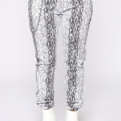 Dangerous Diva Snakeskin Jogger - White/Black