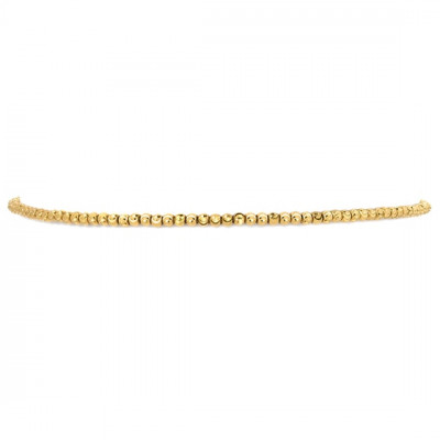 14k Gold Diamond Cut Bead Necklace