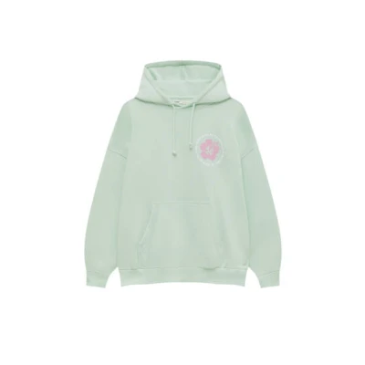 Oversize hoodie with hibiscus flower print - pull&bear