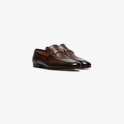 Gucci brown Jordaan leather loafers